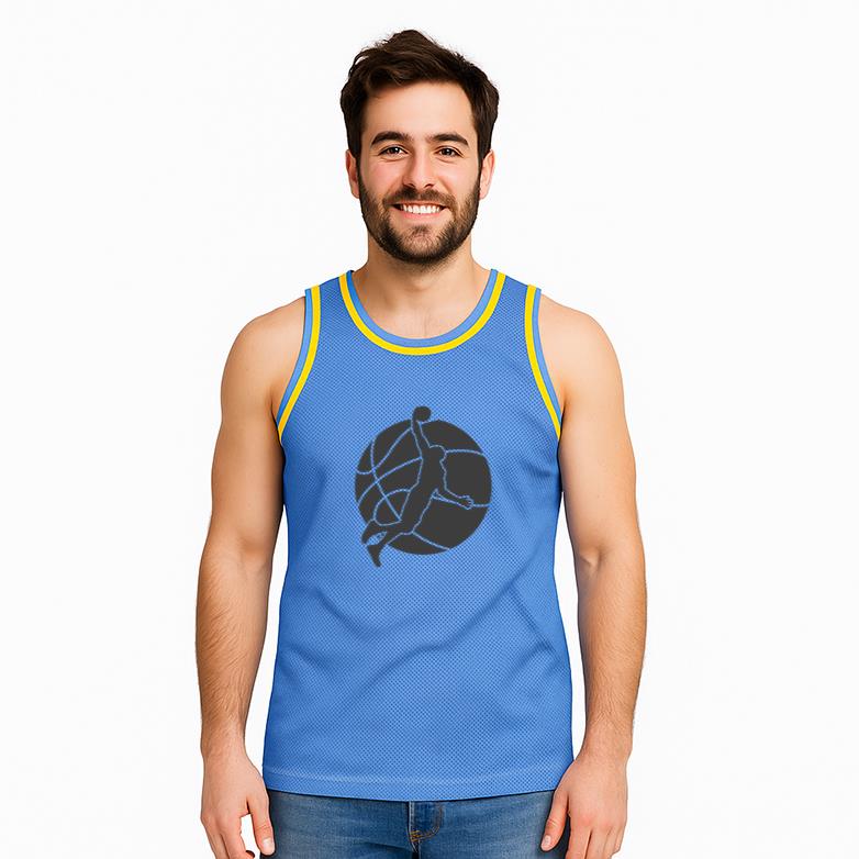 Basketball Ball Player Cut Out Classic Basketball Jersey - Image 3