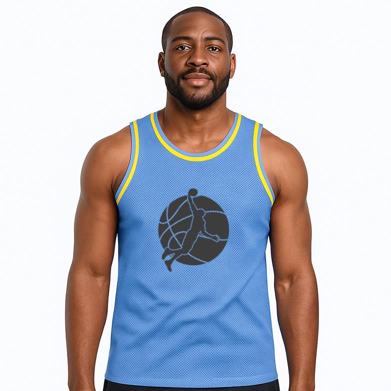 Basketball Ball Player Cut Out Classic Basketball Jersey - Image 2