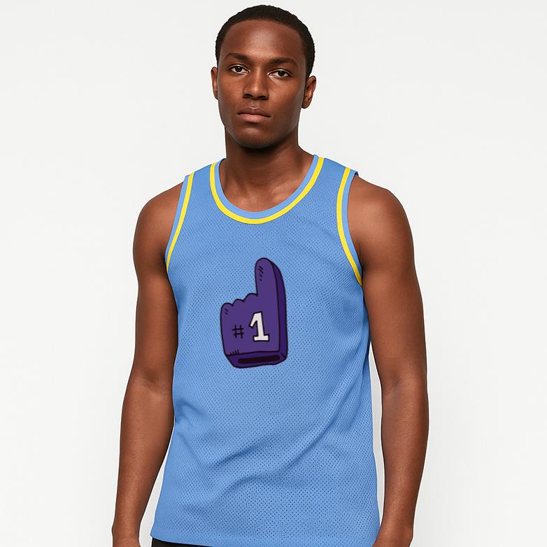 Basketball Foam Finger Cartoon Classic Basketball Jersey - Image 4