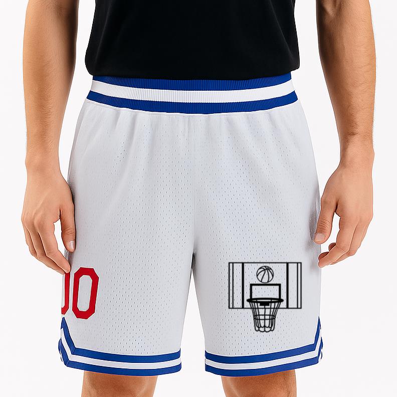 Basketball Hoop And Ball Stroke Classic Basketball Shorts - Image 3