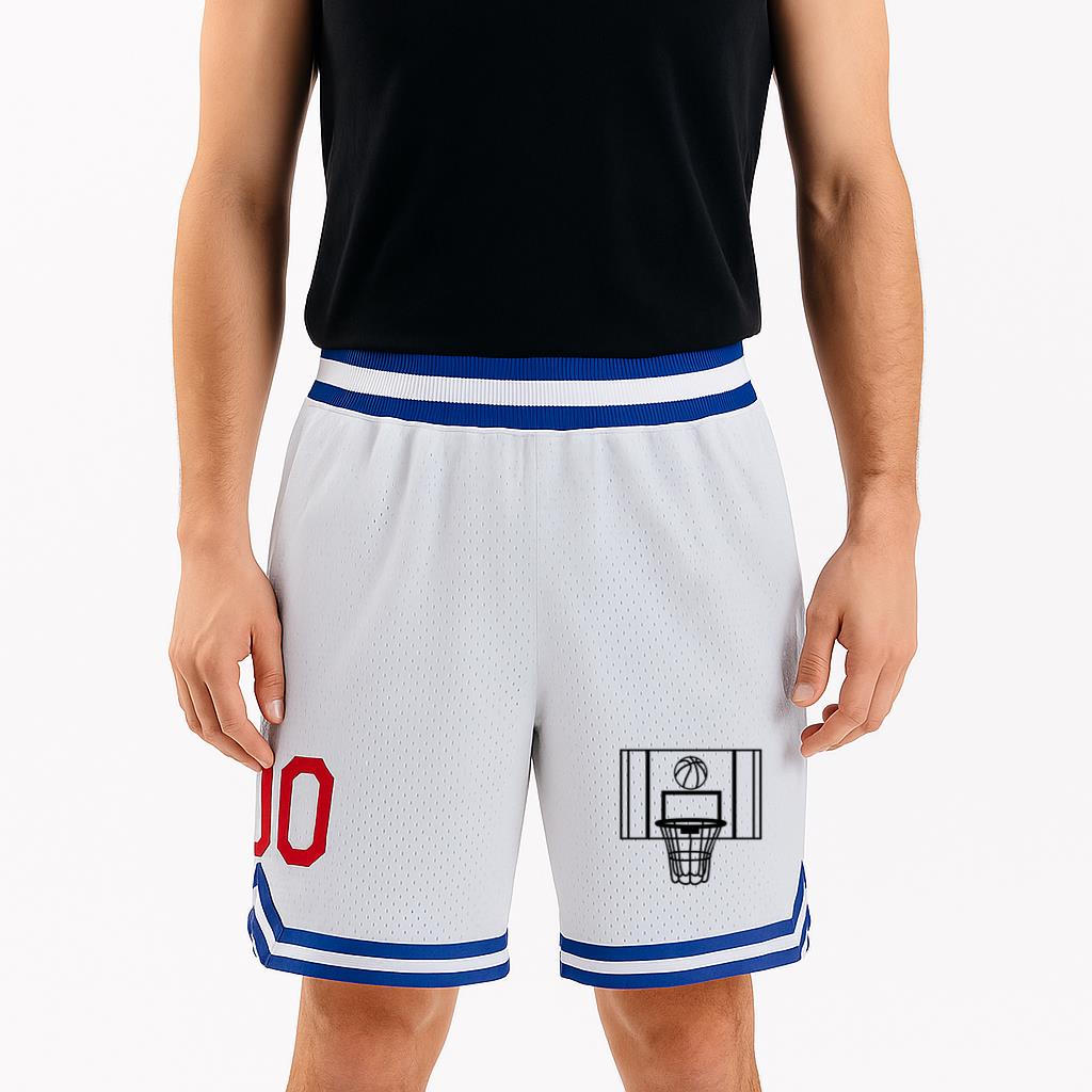 Basketball Hoop And Ball Stroke Classic Basketball Shorts - Image 4