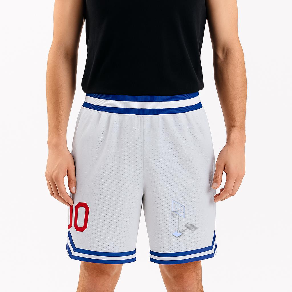 Basketball Hoop Isometric Classic Basketball Shorts - Image 4