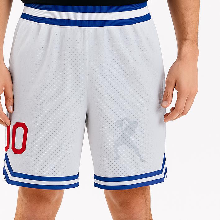 Basketball Player Ball Player Shorts T Shirt Bald Striped Silhouette Classic Basketball Shorts - Image 2