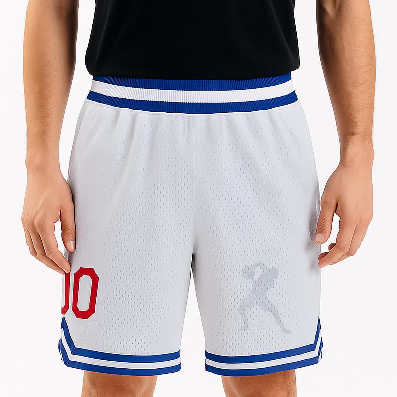 Basketball Player Ball Player Shorts T Shirt Bald Striped Silhouette Classic Basketball Shorts - Image 3