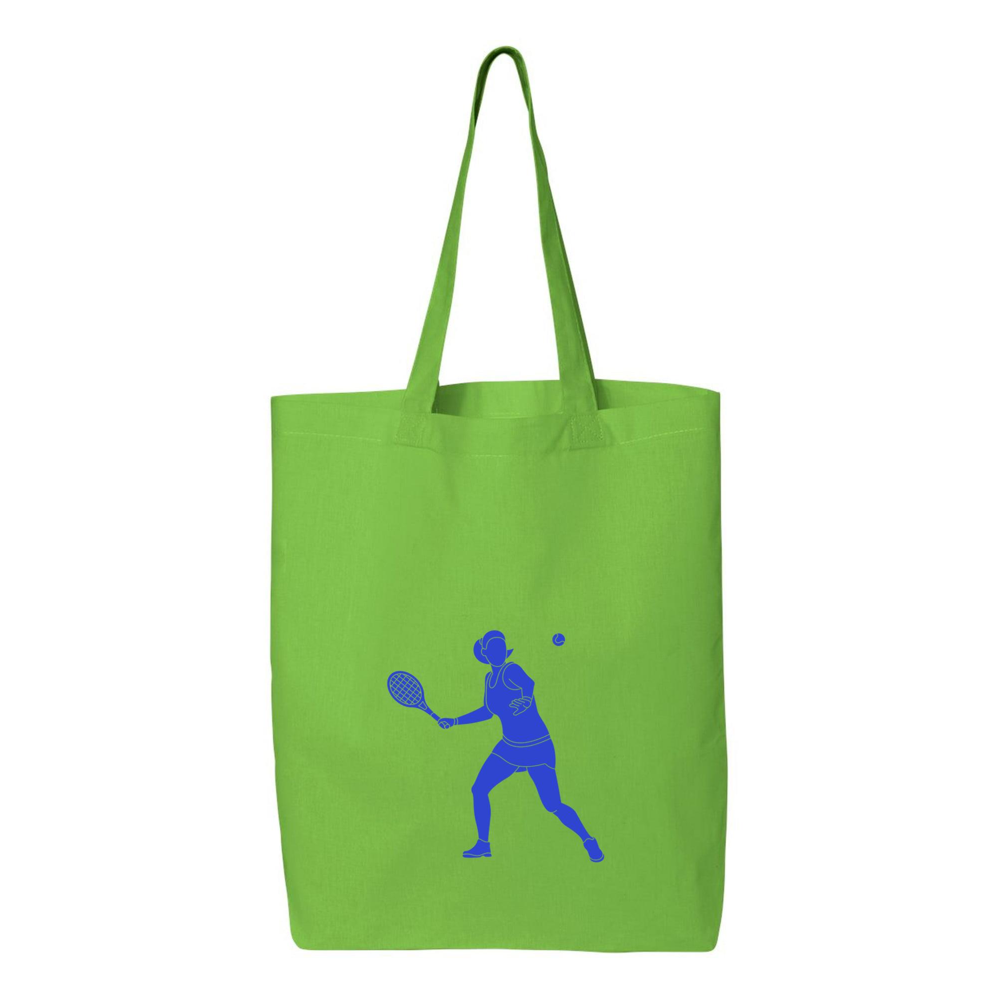 Blue Tennis Player Canvas Tote Bag 