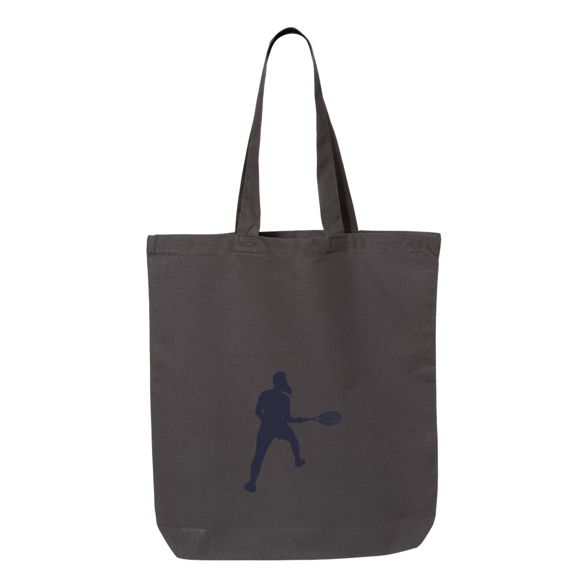 Female Tennis Player Pose Silhouette Canvas Tote Bag - Image 4