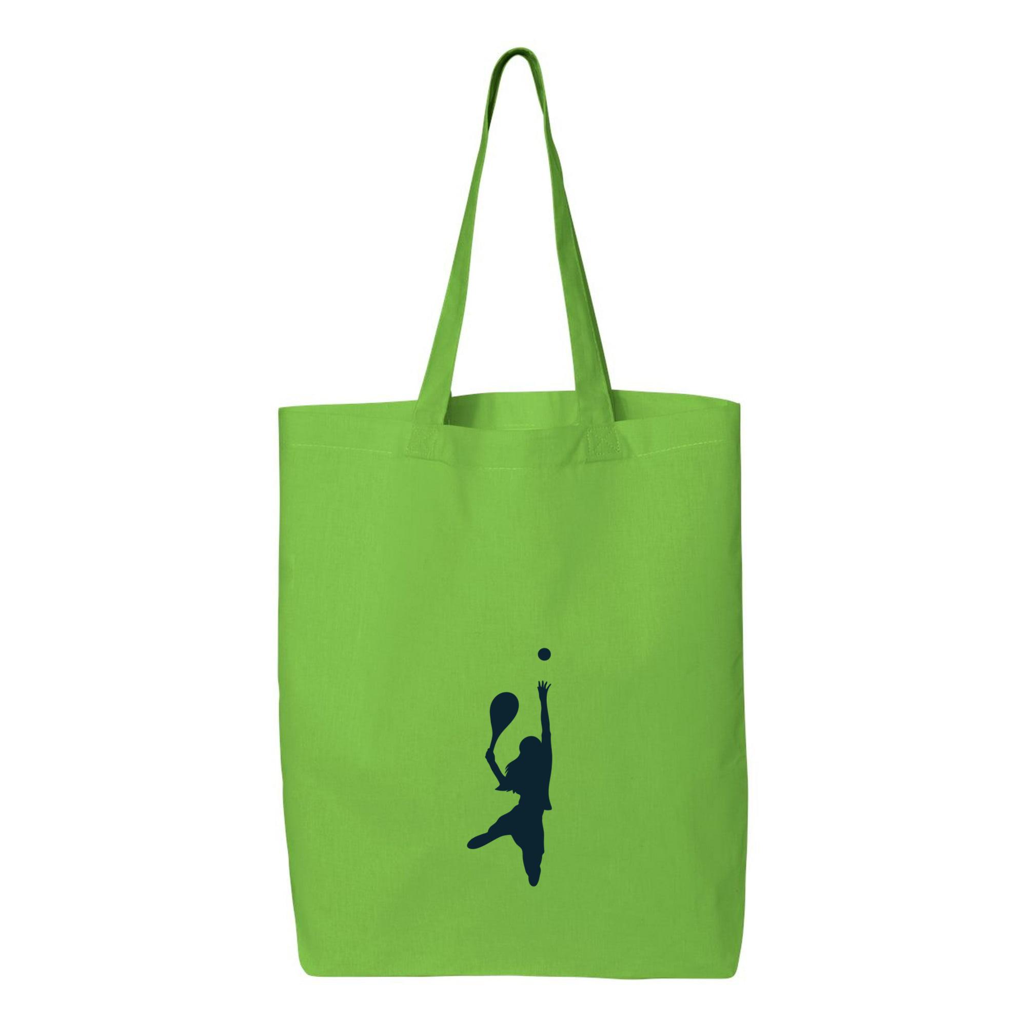 Female Tennis Player Silhouette Tennis Player Canvas Tote Bag 