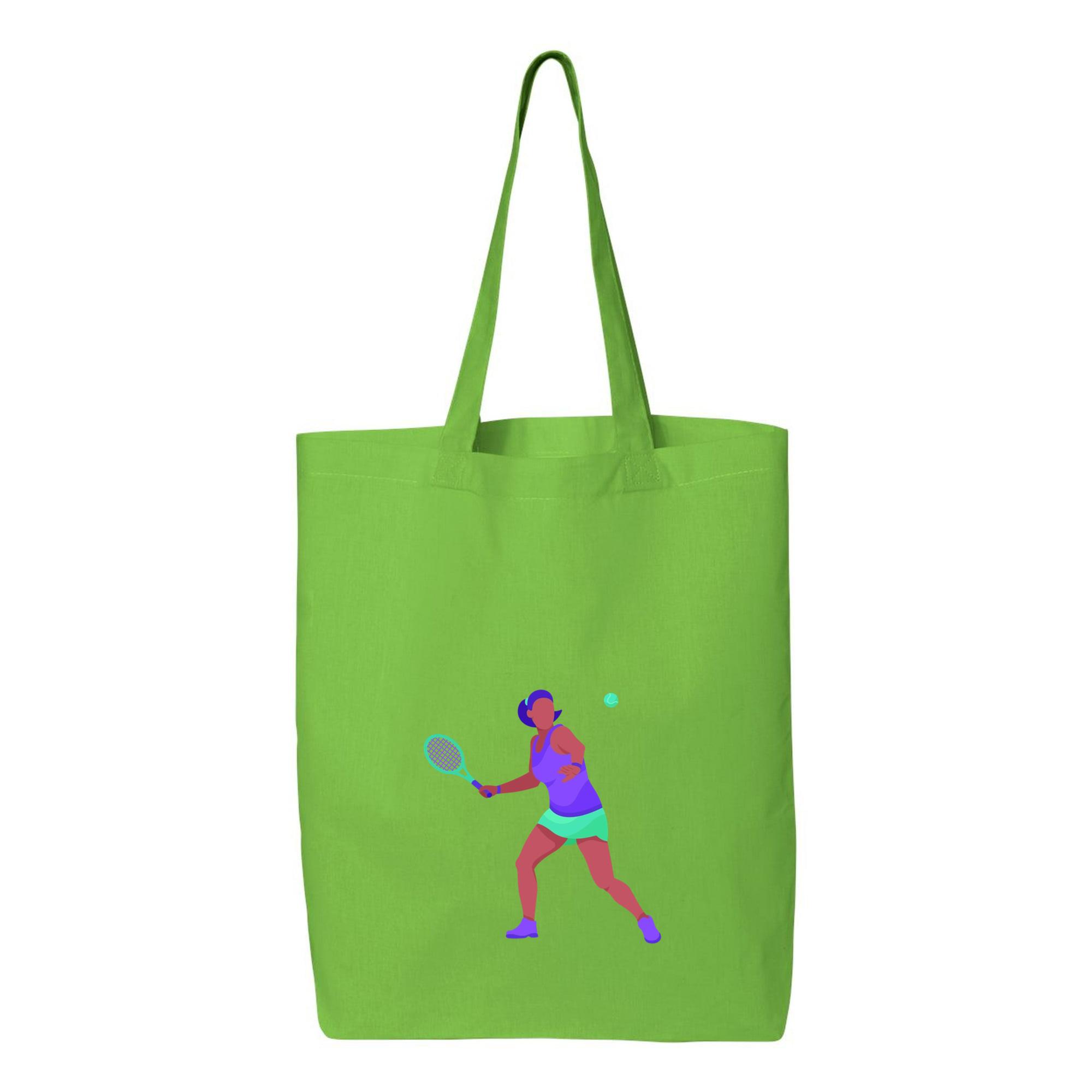 Flat Tennis Player Canvas Tote Bag 