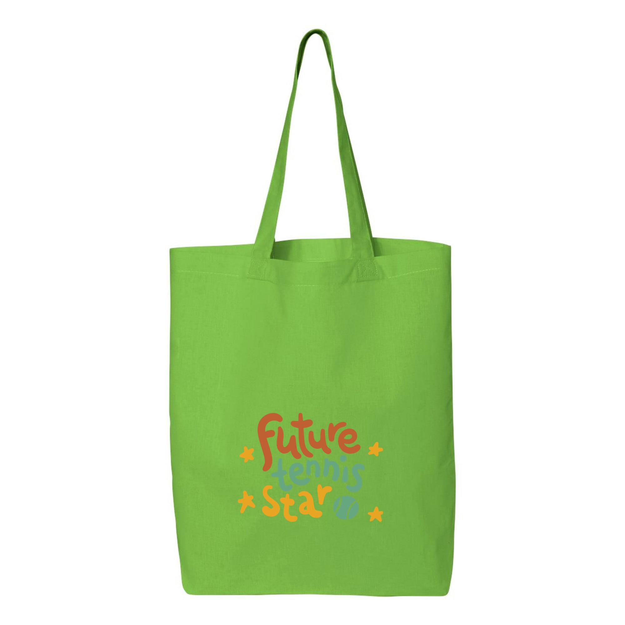 Future Tennis Star Lettering Canvas Tote Bag 