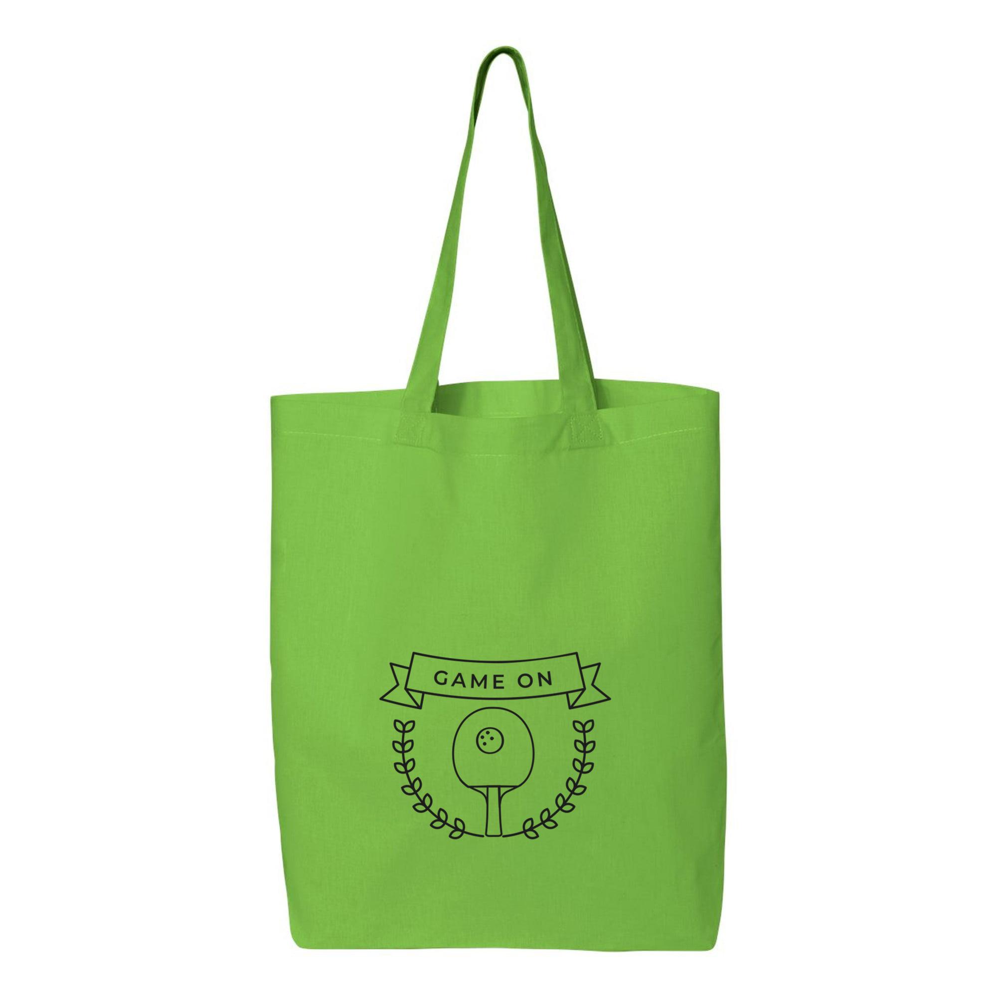 Game On Tennis Ball Racket Branch Badge Stroke Canvas Tote Bag 