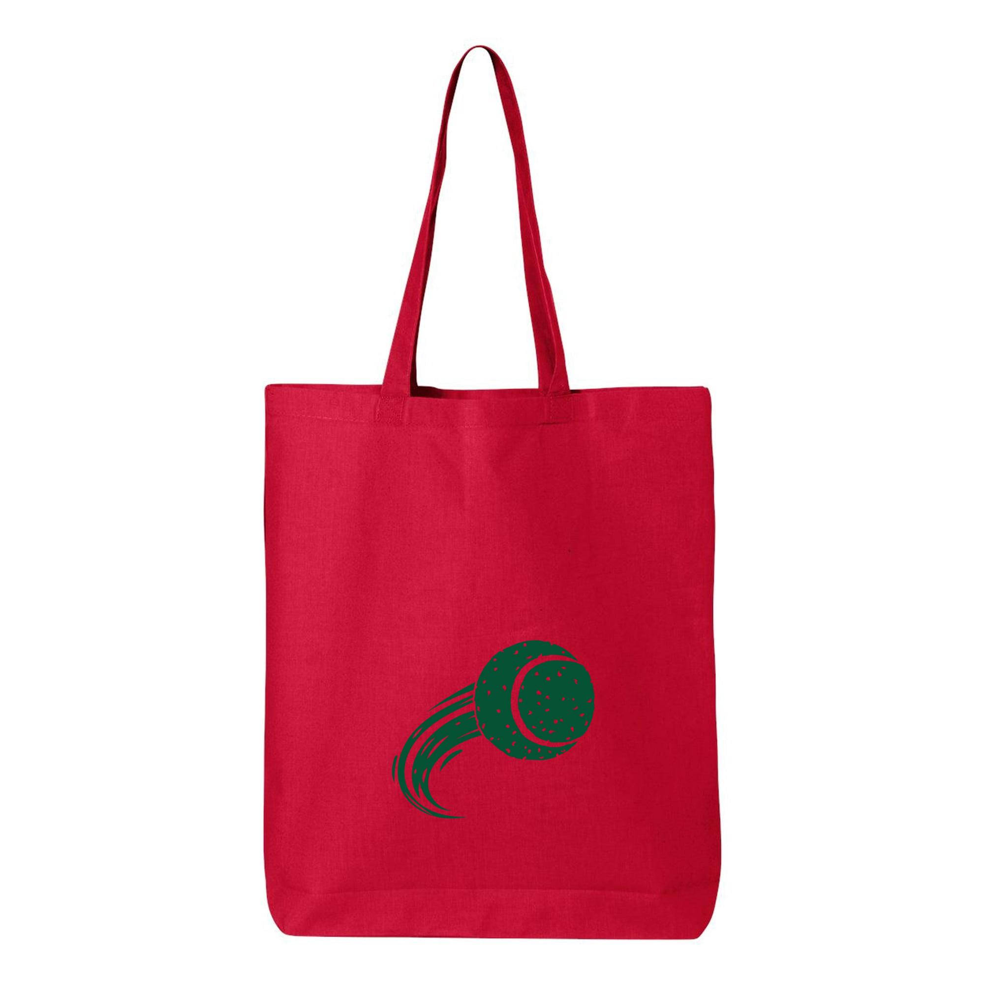 Green Tennis Ball Flying In The Air Canvas Tote Bag - Image 2
