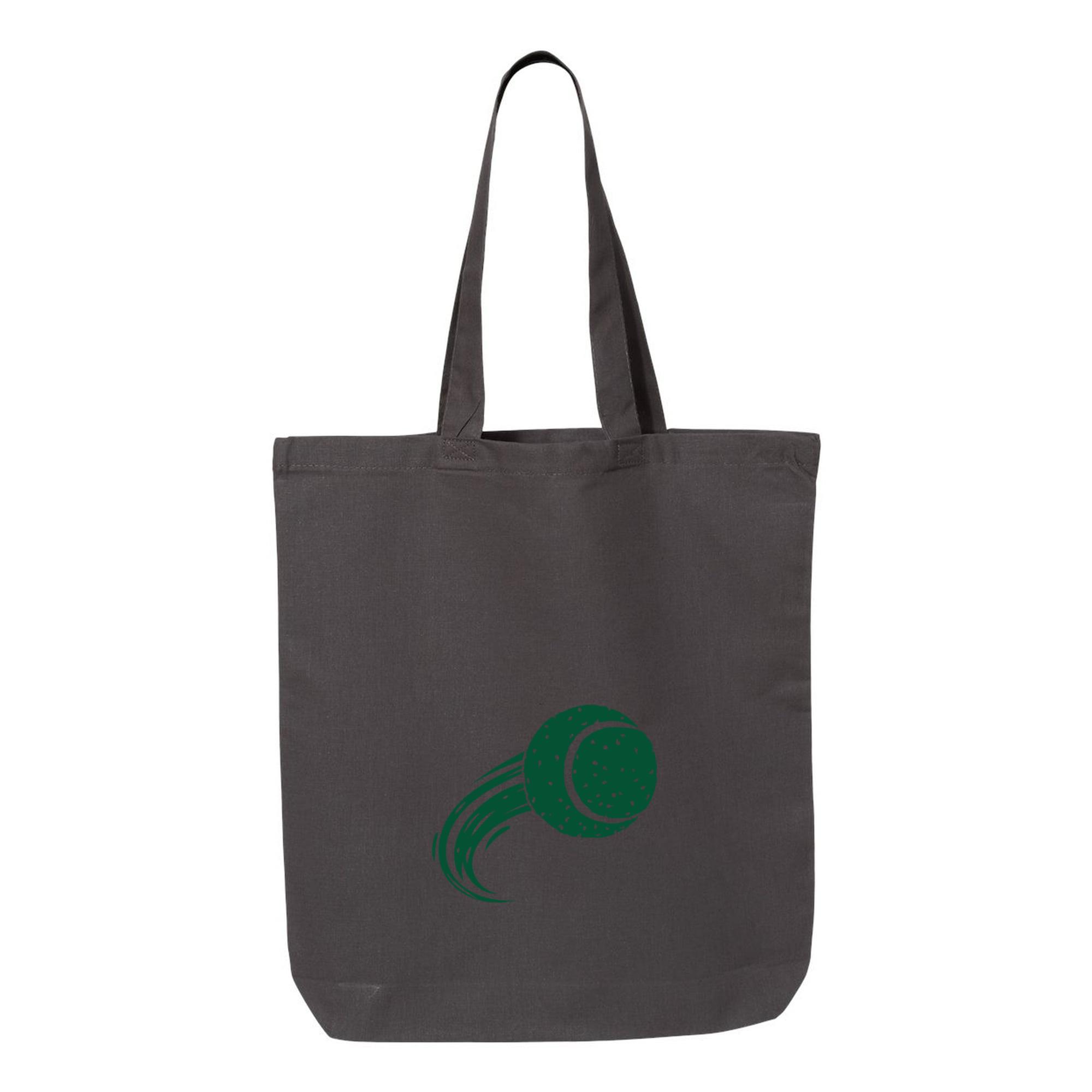 Green Tennis Ball Flying In The Air Canvas Tote Bag - Image 4