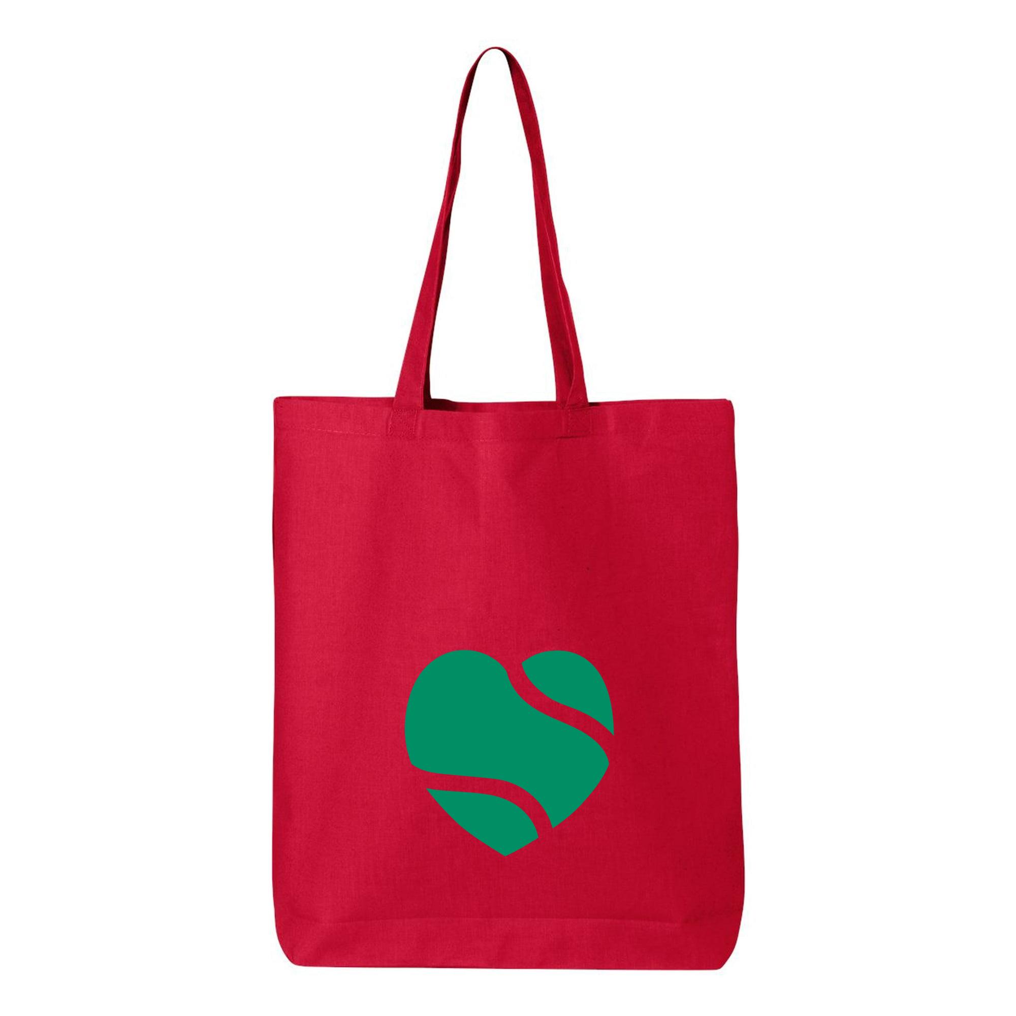 Heart Shaped Tennis Ball Cut Out Doodle Canvas Tote Bag - Image 2