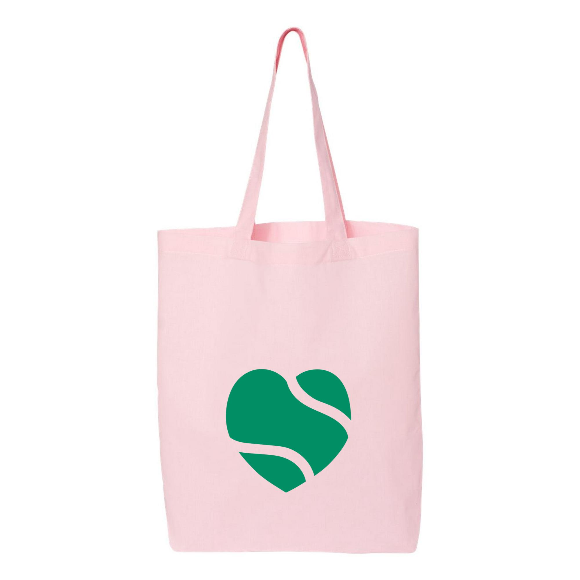Heart Shaped Tennis Ball Cut Out Doodle Canvas Tote Bag - Image 3