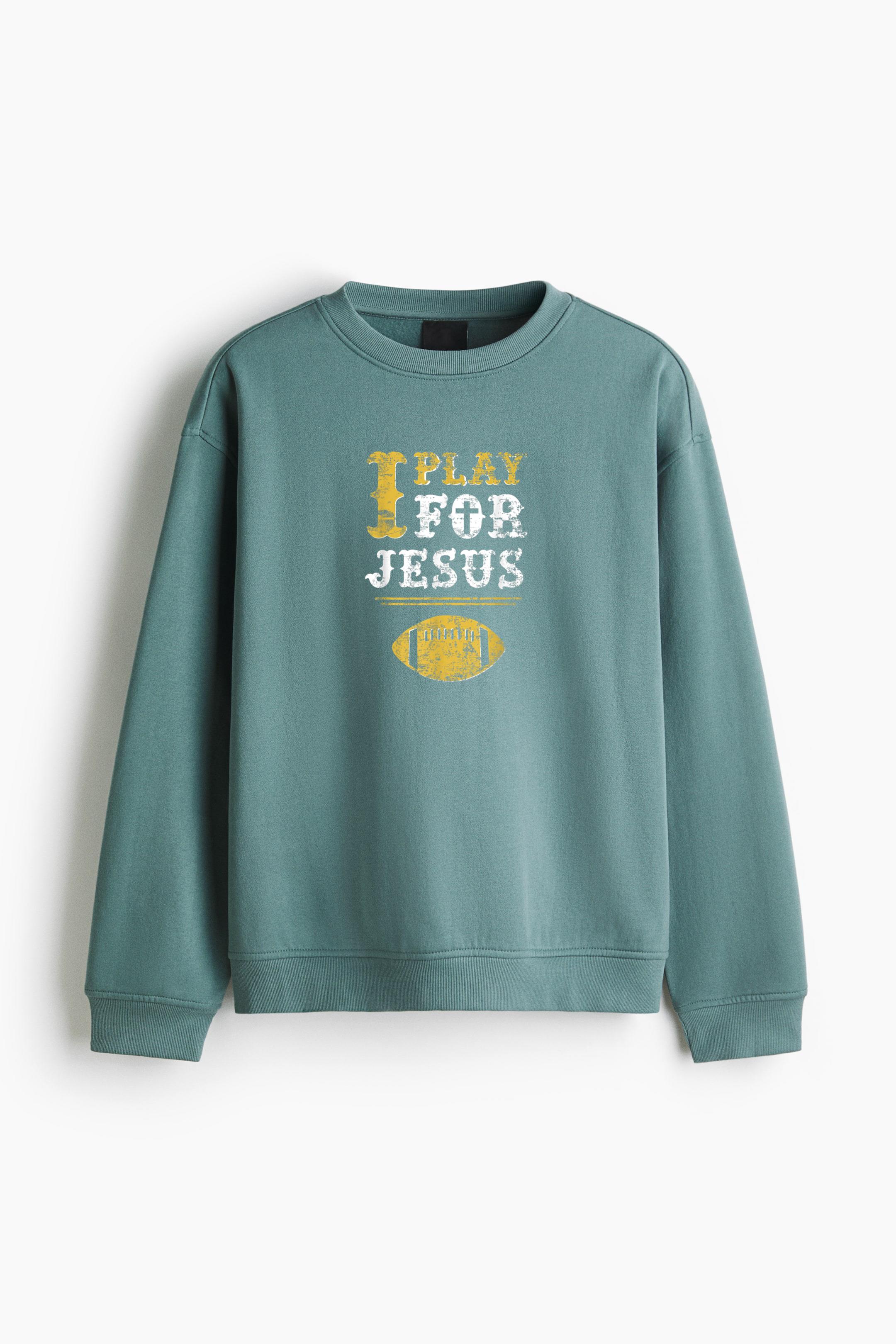 I Play For Jesus Christian Football Regular Fit Printed Sweatshirt - Image 4