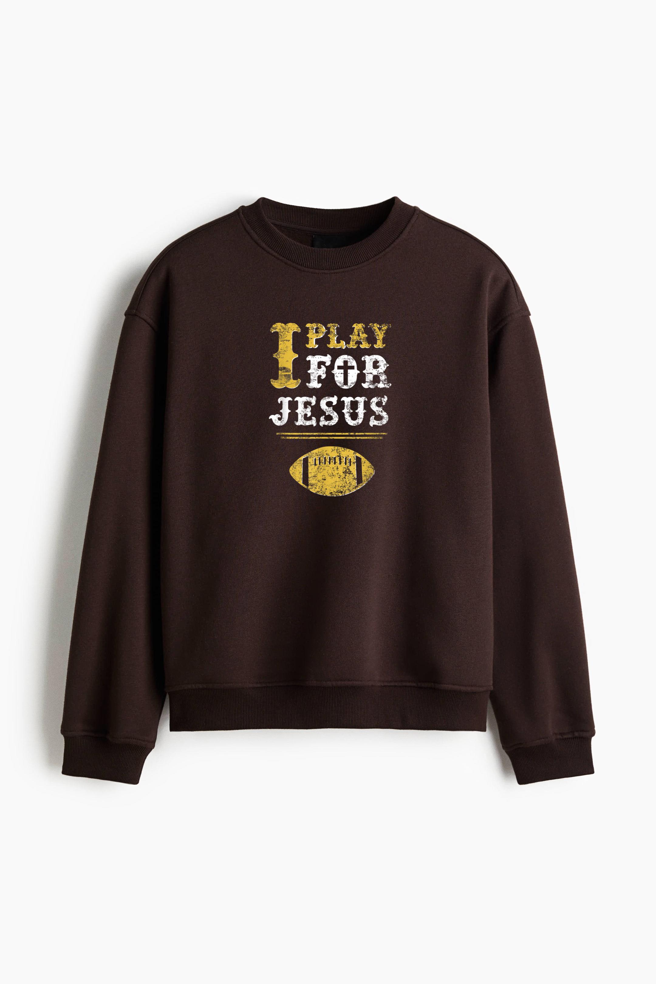 I Play For Jesus Christian Football Regular Fit Printed Sweatshirt - Image 2