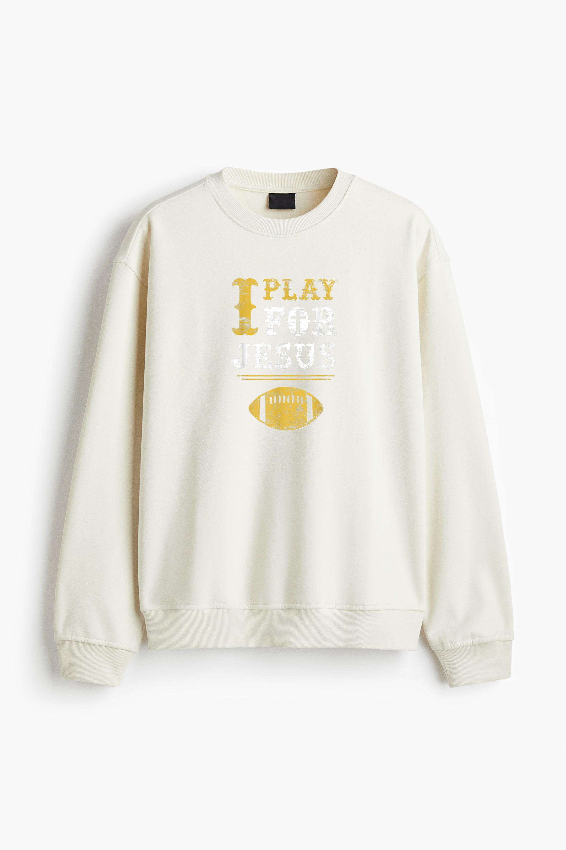 I Play For Jesus Christian Football Regular Fit Printed Sweatshirt - Image 3