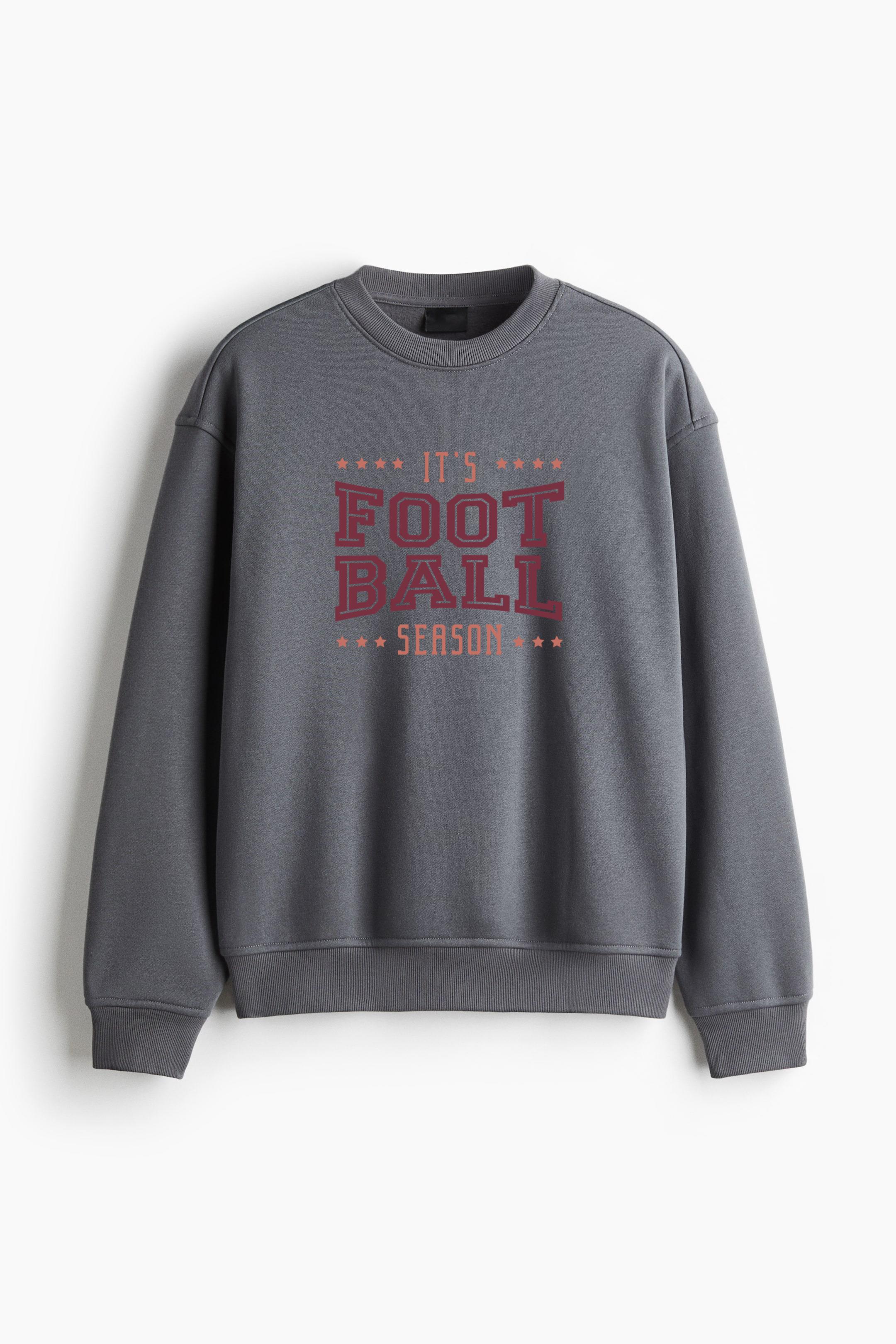 Its Football Season Lettering Regular Fit Printed Sweatshirt 