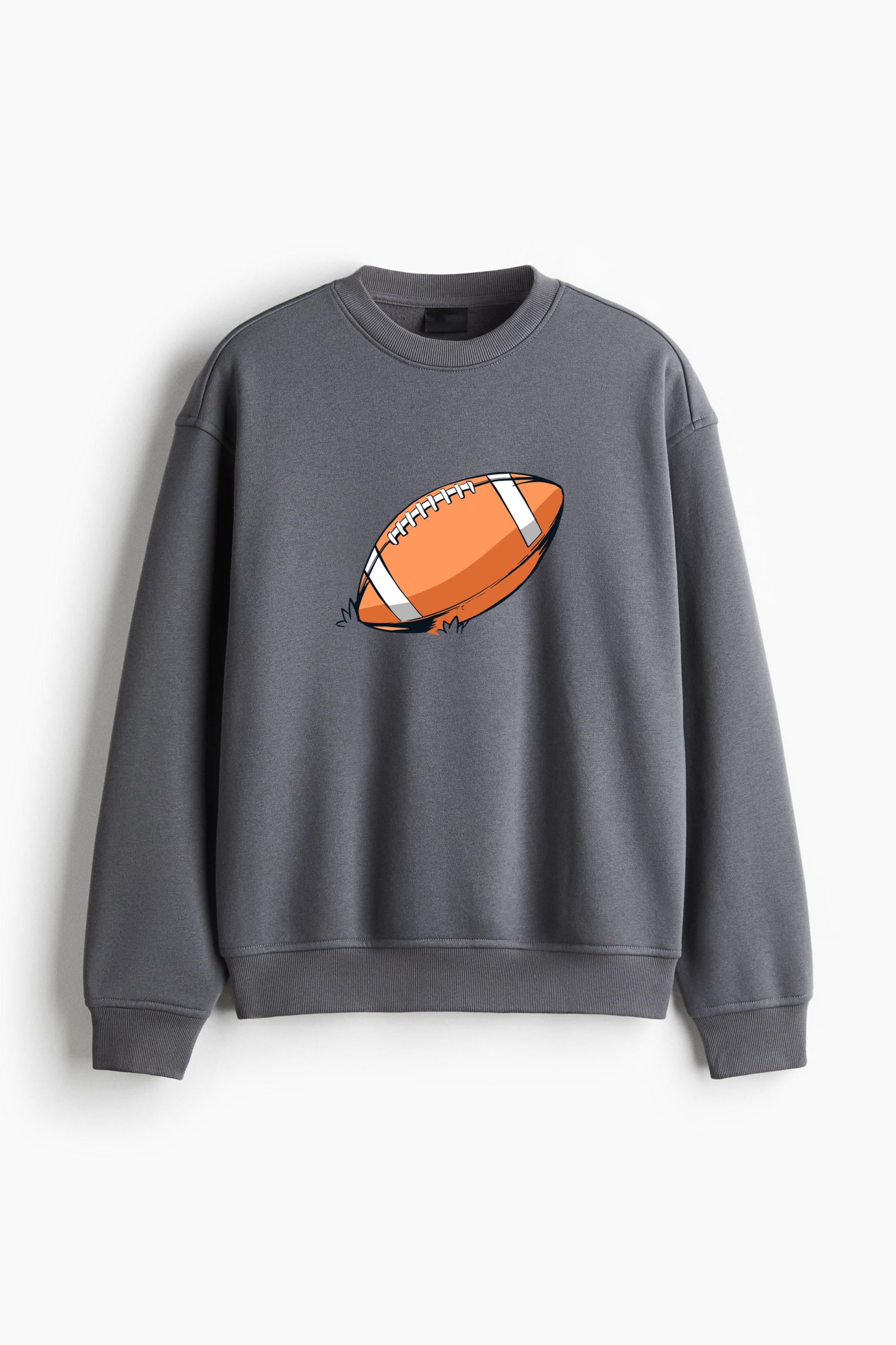 Nfl Football Ball Illustration Regular Fit Printed Sweatshirt 