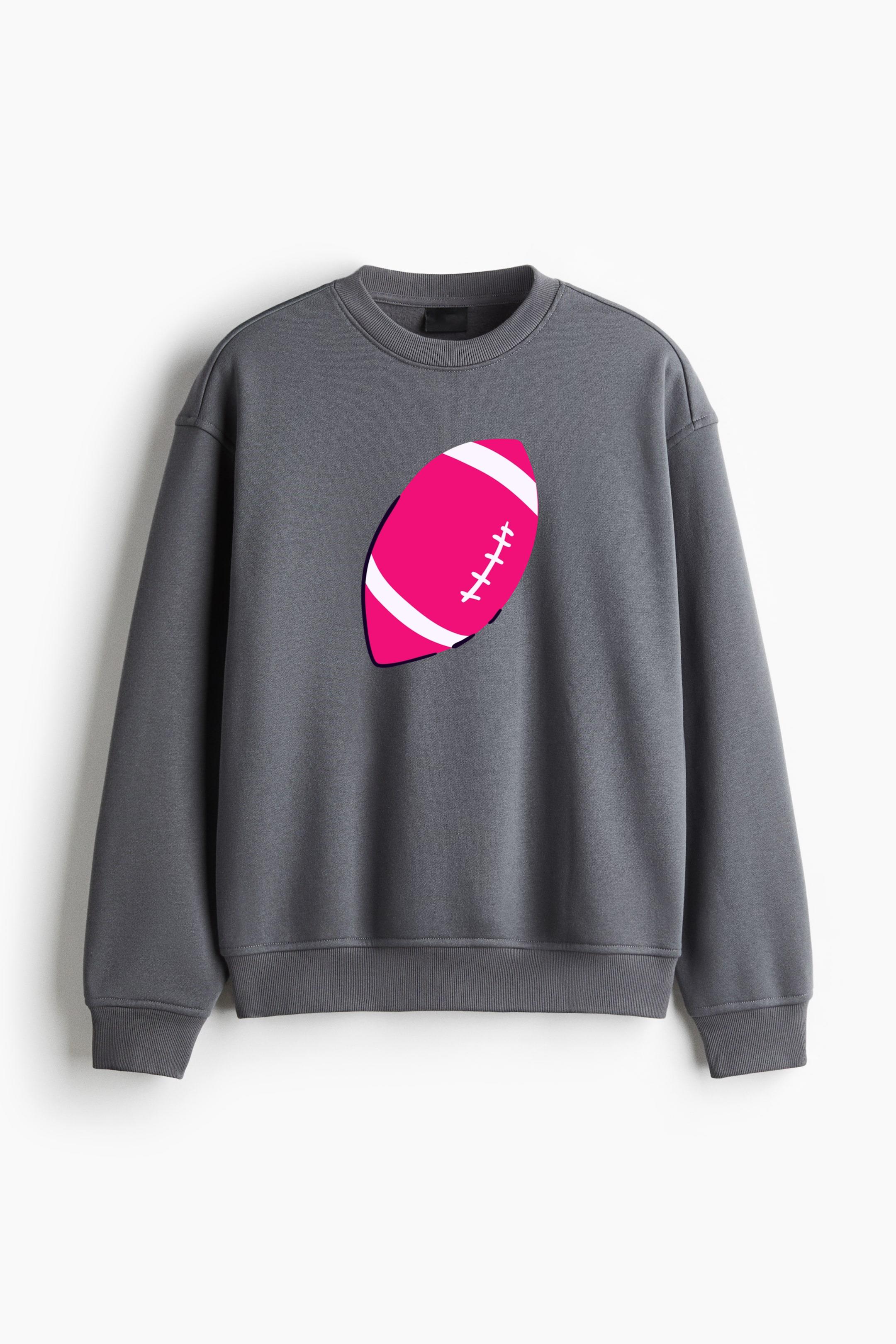 Pink Football Flat Regular Fit Printed Sweatshirt 