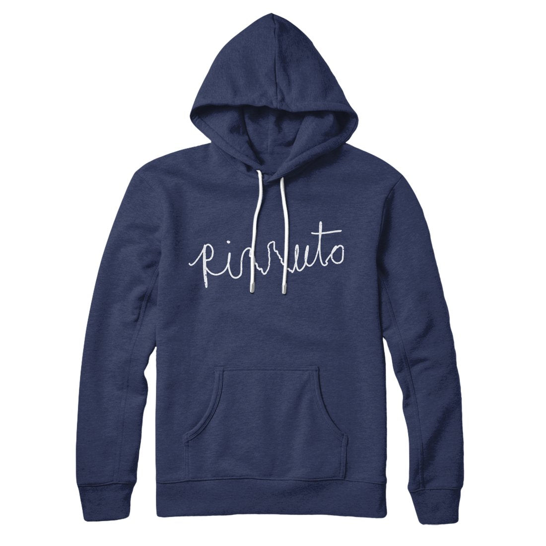 Rizzuto Cursive Unisex Pullover Hoodie - Cotton Polyester Loose Fit Kangaroo Pocket